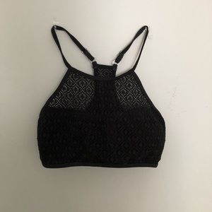 mesh black swim top